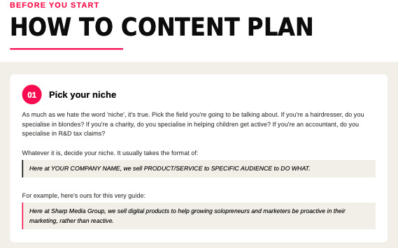 How to content plan page